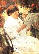 Mary Cassatt Woman Reading in a Garden painting